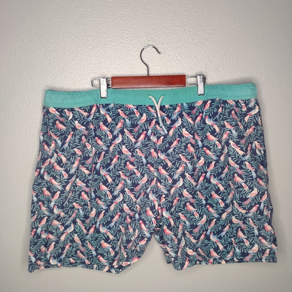 Boden Mens Swim Trunks Size 40 Bird Print Drawstring Lined Swimwear ZZ - Picture 1 of 6